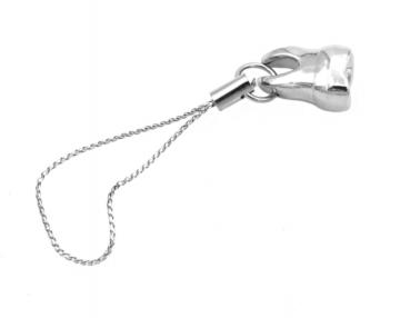 keyring tooth silver 7.5 cm